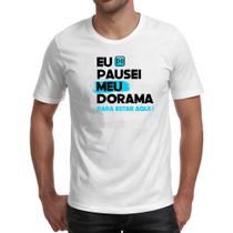 Camiseta Unissex Pausei o meu dorama Azul