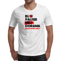 Camiseta Unissex Pausei o meu dorama Vermelho