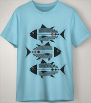 Camiseta Unissex Peixe Amazonia Pintura Rupestre Indígena