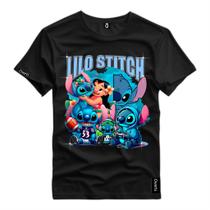 Camiseta Unissex Personlizada Lilo Stich Desenho Personagem Camisa Linda Estampada Malha Algodao