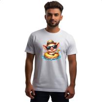Camiseta Unissex Porco na boia Camiseta Unissex Porco na boia