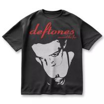 Camiseta Unissex Preta Deftones around the Fur De Algodão, Estilo Harajuku De Verão Para Homens E Camiseta Unissex Preta Deftones around the Fur De Algodão, Estilo Harajuku De Verão Para Homens E