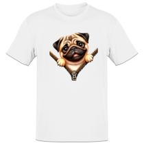 Camiseta Unissex Pug no Ziper