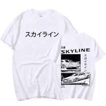 Camiseta Unissex R34 Skyline GTR JDM Anime 100% algodão fio 30.01 camisa blusa anime japonês carro Camiseta Unissex R34 Skyline GTR JDM Anime 100% algodão fio 30.01 camisa blusa anime japonês carro