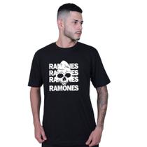 Camiseta Unissex Ramones Caveira World Rock
