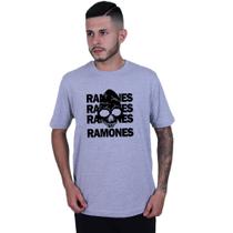 Camiseta Unissex Ramones Caveira World Rock