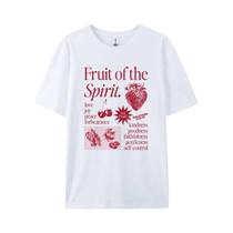 Camiseta Unissex Retrô Com Versículo Bíblico Fruto Do Espírito - Estética Cristã, Fé, Jesus,