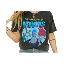 Camiseta Unissex Retrô Disney Hércules Hades Pain Panic Vilões Da Disney Walt Disney World