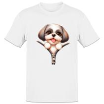 Camiseta Unissex Shih Tzu no Ziper Camiseta Unissex Shih Tzu no Ziper