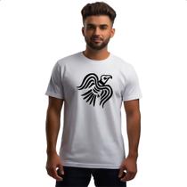 Camiseta Unissex Simbolo corvo bandeira viking