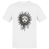 Camiseta Unissex Sol blackwork tatoo style - Alearts