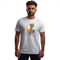 Camiseta Unissex T-Rex na bicicleta