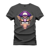 Camiseta Unissex T-Shirt 100% Algodão Estampada Bigode Roxo