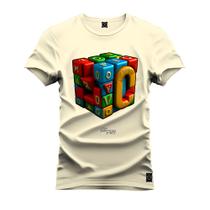 Camiseta Unissex T-Shirt 100% Algodão Estampada Cubo Quadrado Camiseta Unissex T-Shirt 100% Algodão Estampada Cubo Quadrado