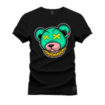 Camiseta Unissex T-Shirt 100% Algodão Estampada Urso 2.0 Boladão