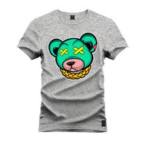 Camiseta Unissex T-Shirt 100% Algodão Estampada Urso 2.0 Boladão