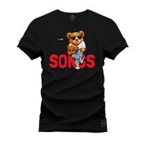 Camiseta Unissex T-Shirt 100% Algodão Estampada Urso Bad Boy