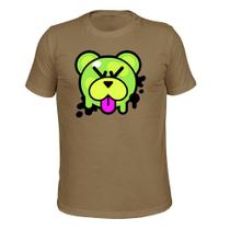 Camiseta Unissex Tecido Macio Estampada Urso Linguinha