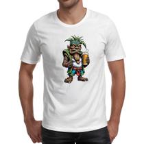 Camiseta Unissex Tiki bebendo cerveja Camiseta Unissex Tiki bebendo cerveja