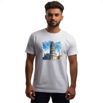 Camiseta Unissex Torre de Pizza watercolor