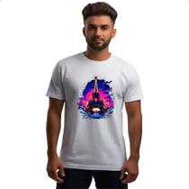 Camiseta Unissex Torre Eiffel Sunset Splash
