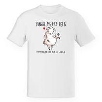 Camiseta Unissex Vinho me faz bem humanos dor de cabeça Camiseta Unissex Vinho me faz bem humanos dor de cabeça