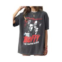 Camiseta Unissex Vintage Buffy the Vampire Slayer Com Gola Redonda De Algodão, Camiseta Casual De