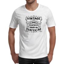 Camiseta Unissex Vintage idade perfeicao 1991 - Alearts