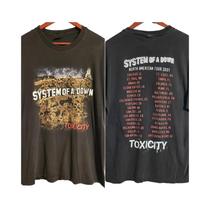 Camiseta Unissex Vtg System of a down Toxicity Tour Com Estampa De Manga Curta S-3XL Para Mulheres E