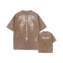 Camiseta Unissex Y2K Harajuku Retrô De Algodão Com Lavagem Ácida E Estampa, Estilo Streetwear, Top Camiseta Unissex Y2K Harajuku Retrô De Algodão Com Lavagem Ácida E Estampa, Estilo Streetwear, Top