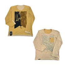 Camiseta UOT Manga Longa Amarela Dupla Face MCL-0065 Camiseta UOT Manga Longa Amarela Dupla Face MCL-0065