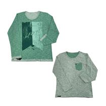 Camiseta UOT Manga Longa Verde Dupla Face MCL-0065 Camiseta UOT Manga Longa Verde Dupla Face MCL-0065