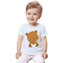 Camiseta Ursinho Baby Camisa Personalizada Blusa Infantil e Juvenil Algodão com Poliéster