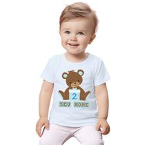 Camiseta Ursinho Caixa Azul Camisa Personalizada Blusa Infantil e Juvenil Algodão com Poliéster Camiseta Ursinho Caixa Azul Camisa Personalizada Blusa Infantil e Juvenil Algodão com Poliéster