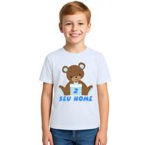 Camiseta Ursinho Caixa Azul Urso Estampa Personalizada Camiseta Ursinho Caixa Azul Urso Estampa Personalizada