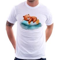Camiseta Ursinho Teddy Relaxando Na Piscina - Foca na Moda