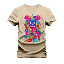 Camiseta Urso Aquarela Cores Plus Size Extra Grande T-Shirt Estampa Digital