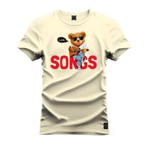 Camiseta Urso Bad Boy Algodão Confortável Estampada Gola Redonda