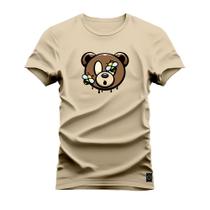 Camiseta Urso com Abelhas Confortável Estampada Nexstar 100% Algodão