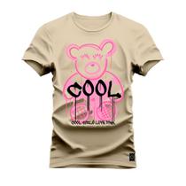 Camiseta Urso Cool Movie Plus Size Gola Redonda Estampada Varias Cores