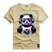 Camiseta Urso de Dj Masculina Blusa Personalizada Estampa DTF Realista Camisa Algodão Premium