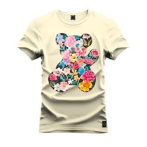 Camiseta Urso Florzão Cabluloso Plus Size Extra Grande Estampada Varias Cores