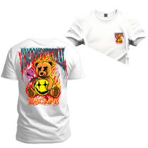 Camiseta Urso Fogão Fire Cabuloso Frente e Costas Algodão Estampada Unissex Nexstar Varias Cores