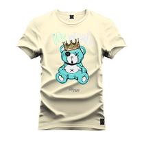 Camiseta Urso Iths Worht Plus Size Forma Grande Gola Redonda Estampada Varias Cores