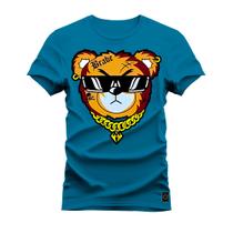 Camiseta Urso Oculos Brabe Varias Cores Estampada Confortável