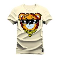 Camiseta Urso Oculos Brabe Varias Cores Estampada Confortável