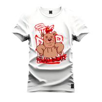 Camiseta Urso Pose Style Algodão Confortável Estampada Gola Redonda