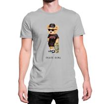 Camiseta Urso Skate King Boné Óculos Fofo