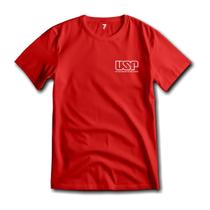 Camiseta USP Logo Peito Esquerdo Malha Fria Antipilling