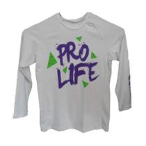 Camiseta UV 50+ Infantil Branca Prolife Sun Protect